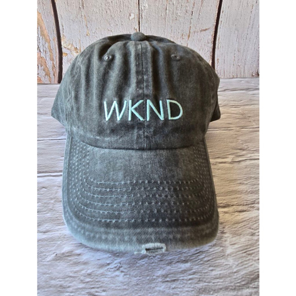 Tate + Zoey Black Baseball Cap Adjustable Distressed *WKND* New (G55) - Picture 2 of 4